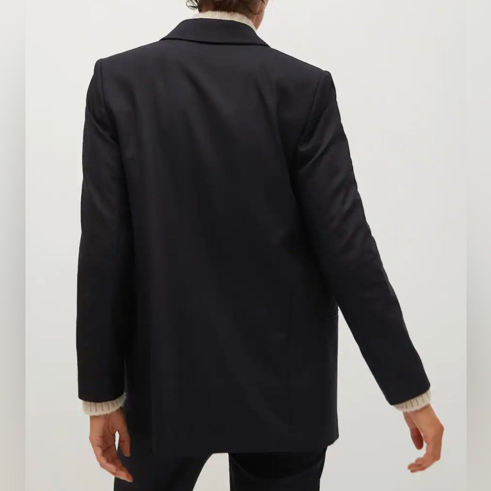 Black Tailored Double-Breasted Structured Suit Bl… - image 5